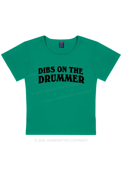 Dibs On The Drummer Y2K Baby Tee Cherrykitten