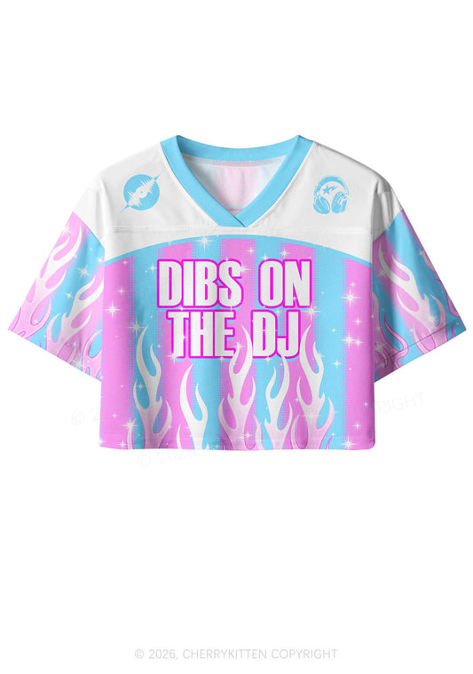 Dibs On The DJ Y2K Crop Sport Jersey Shirts Cherrykitten
