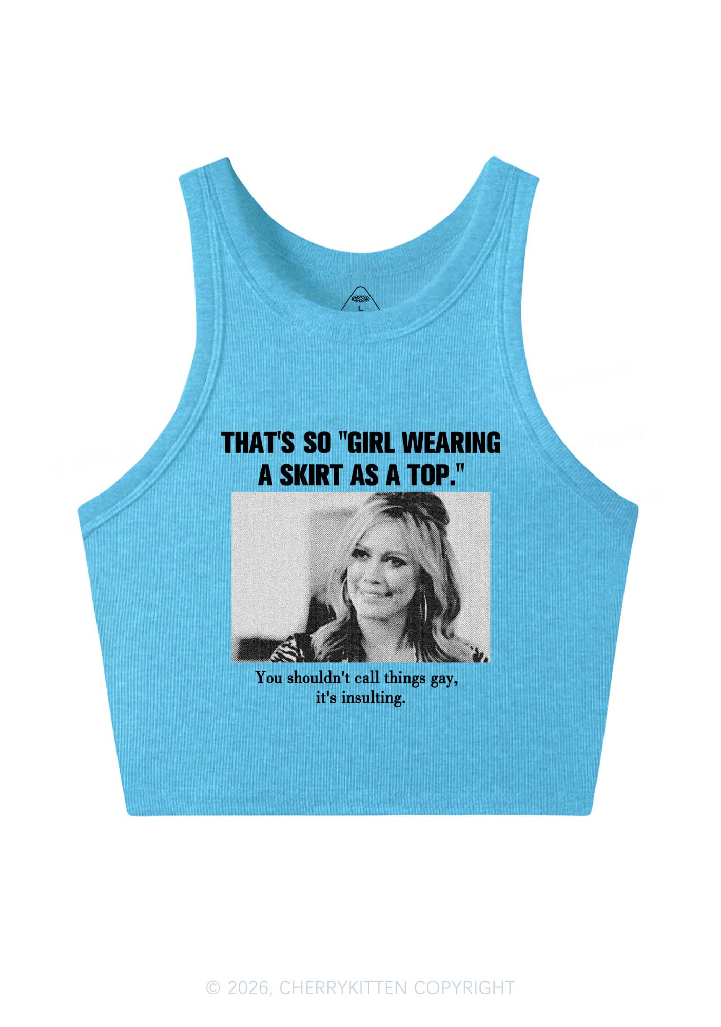 Girl Wearing A Skirt As A Top Y2K Crop Tank Top Cherrykitten