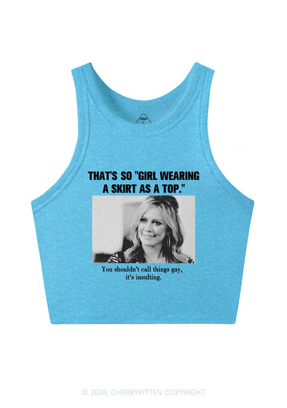 Girl Wearing A Skirt As A Top Y2K Crop Tank Top Cherrykitten