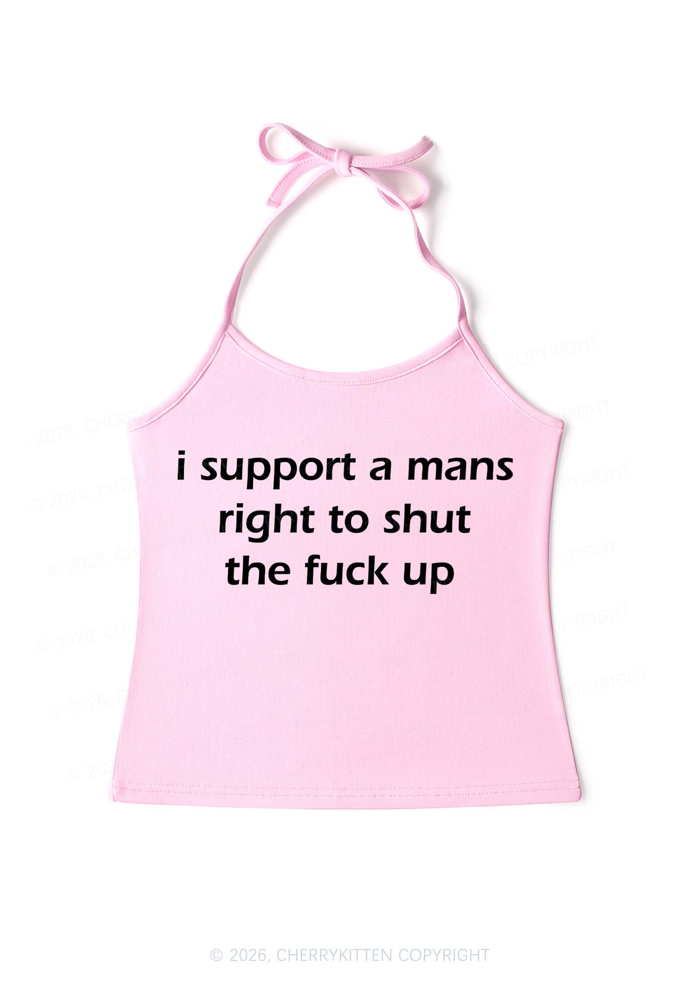 I Support A Mans Right Y2K Halter Neck Cami Cherrykitten