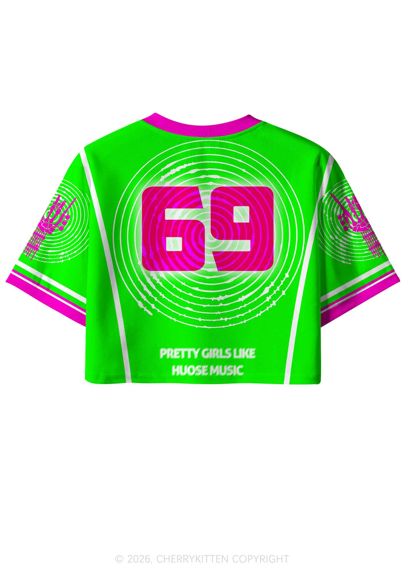 Pretty Girls Like House Music Y2K Crop Sport Jersey Shirts Cherrykitten
