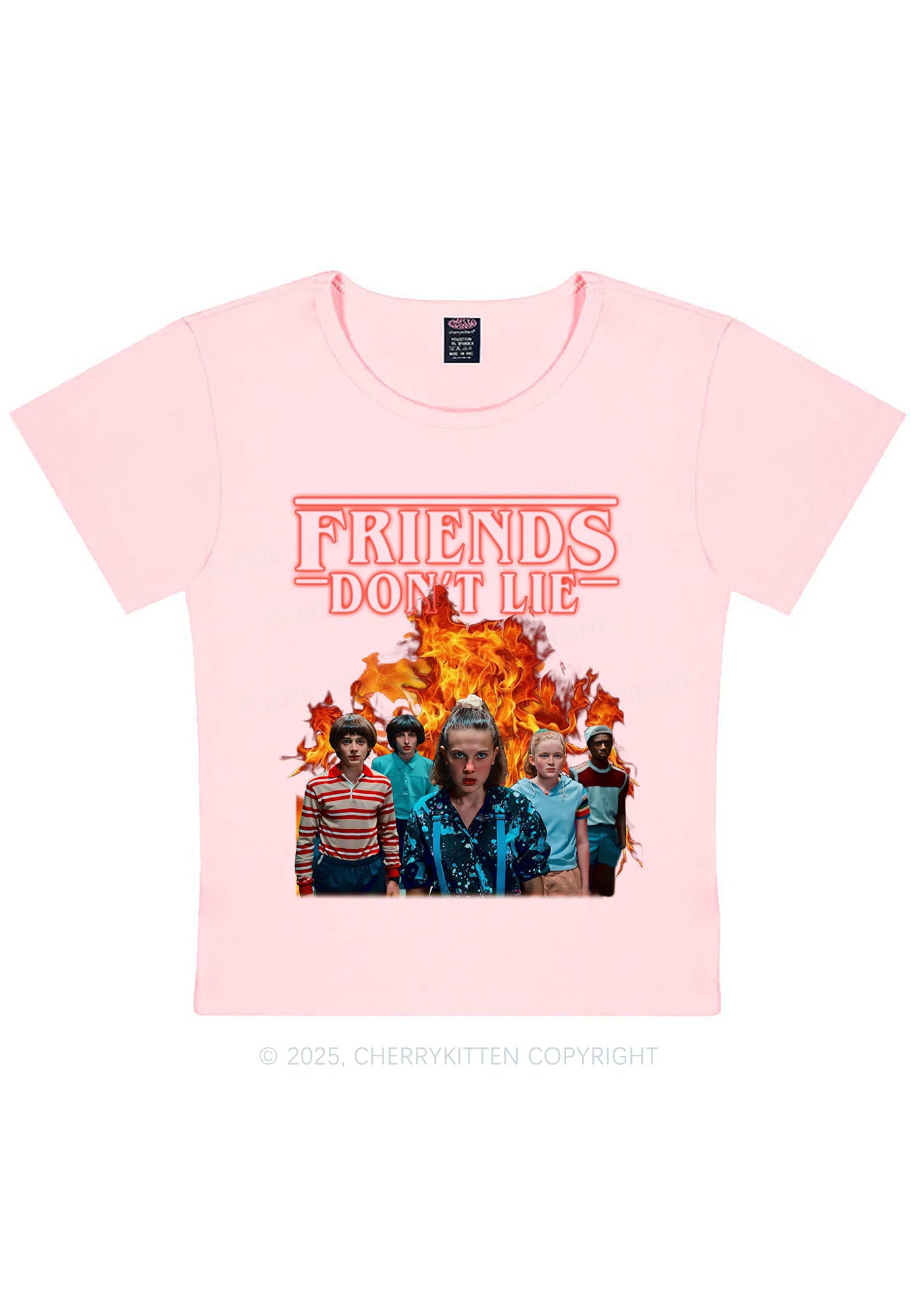 Real Friends Y2K Baby Tee Cherrykitten