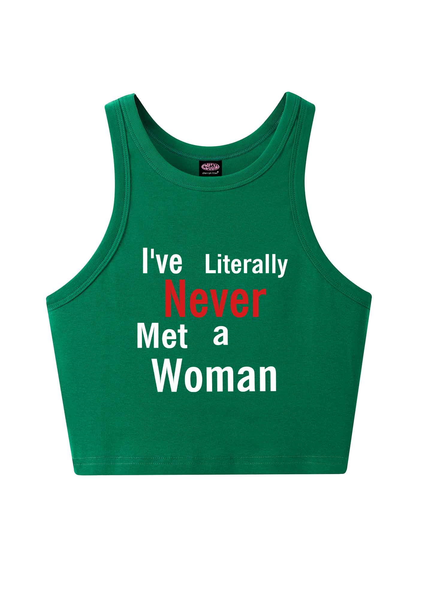 Never Met A Woman Pride Y2K Crop Tank Top Cherrykitten