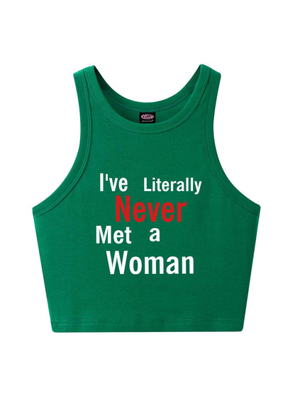 Never Met A Woman Pride Y2K Crop Tank Top Cherrykitten