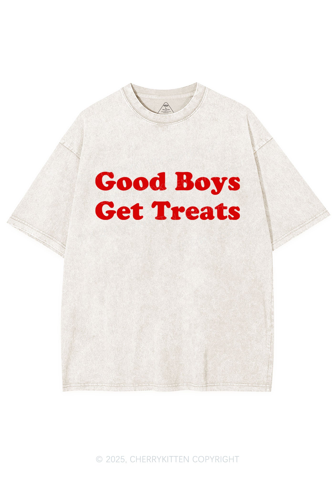 Good Boys Get Treats Y2K Shirts Washed Tee Cherrykitten