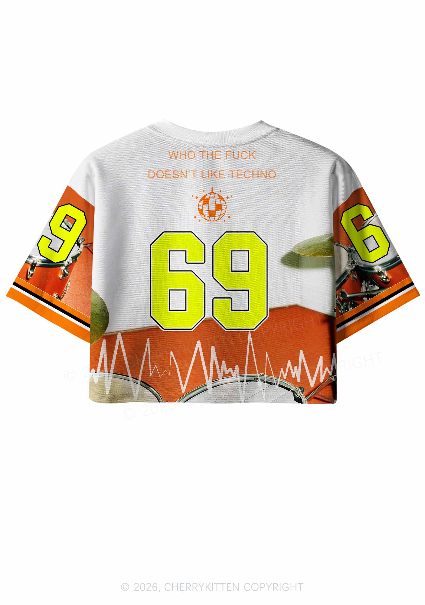 Techno Hamster Drummer Y2K Crop Sport Jersey Shirts Cherrykitten