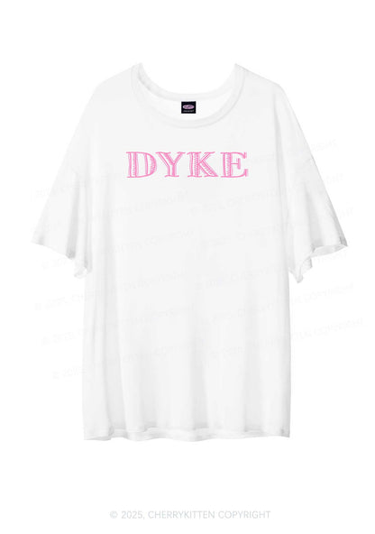 DYKE Pride Y2K Sheer Boyfriend Tee Cherrykitten