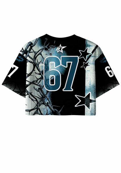 Black Thorn Dyke Pride Y2K Crop Sport Jersey Shirts Cherrykitten