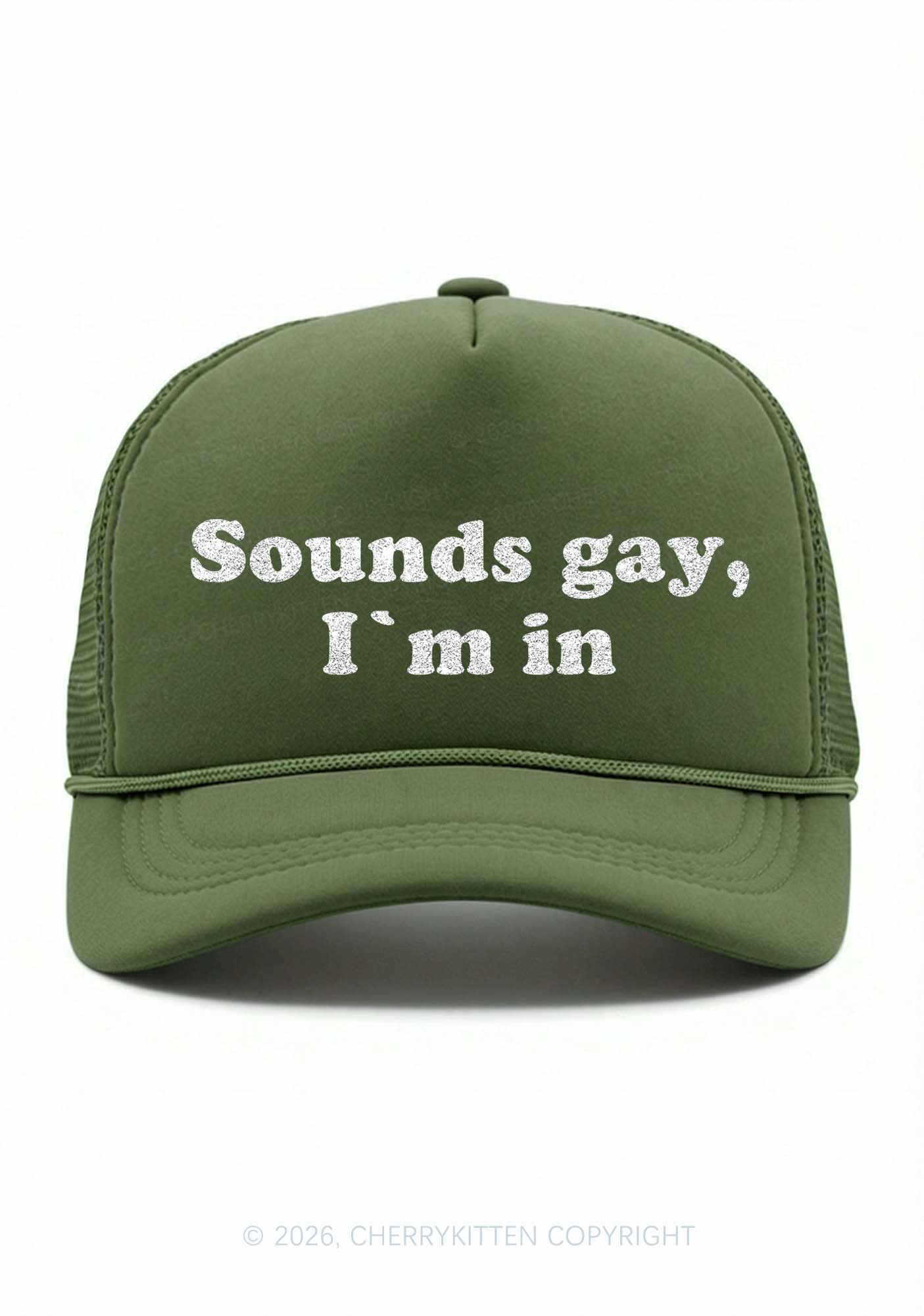 Glitter Sounds Gay Im In Pride Y2K Trucker Hat Cherrykitten