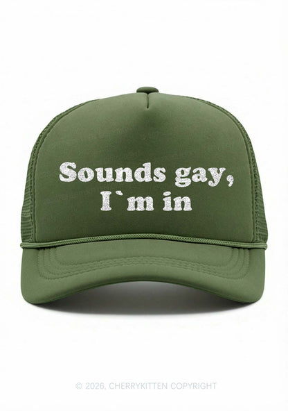 Glitter Sounds Gay Im In Pride Y2K Trucker Hat Cherrykitten