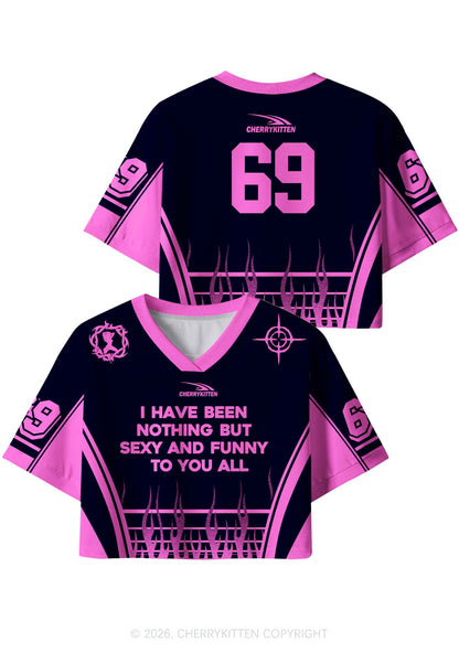 I Have Been Funny Y2K Crop Sport Jersey Shirts Cherrykitten