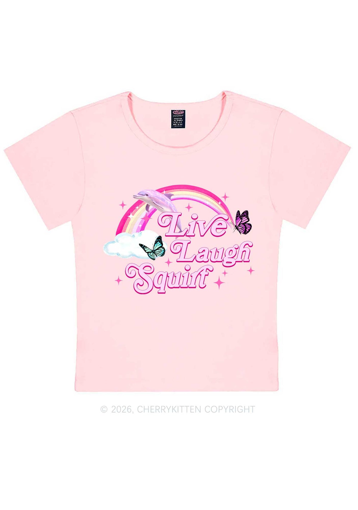Live Laugh Squirt Y2K Baby Tee Cherrykitten
