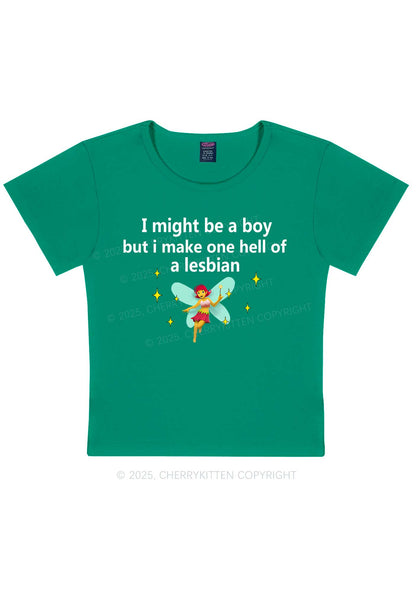 Make Hell Of Lesbian Y2K Baby Tee Cherrykitten