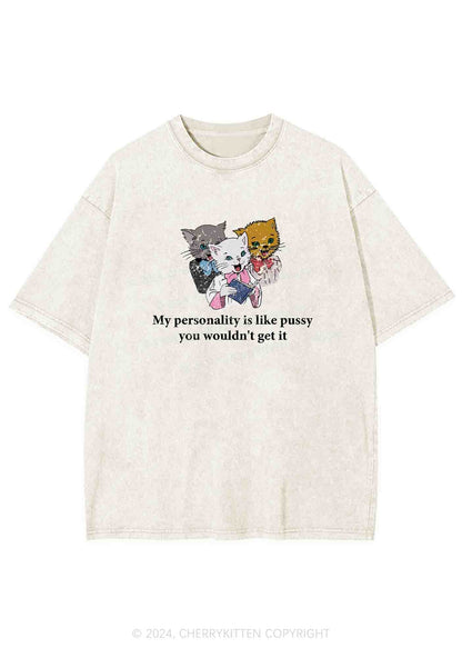 Personality Like Puxxy Y2K Washed Tee Cherrykitten