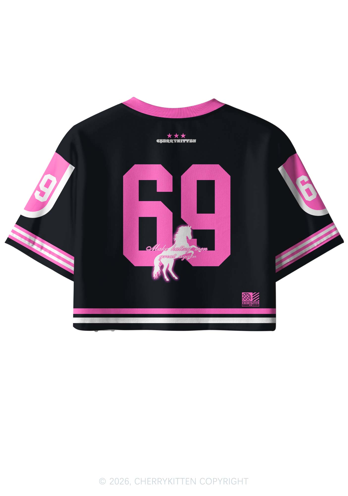 Make Hating Men Great Again Y2K Crop Sport Jersey Shirts Cherrykitten