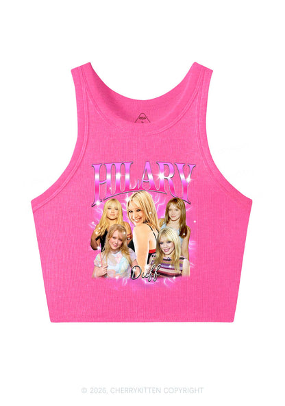 HD Pink Lightning Blonde Girl Y2K Crop Tank Top Cherrykitten