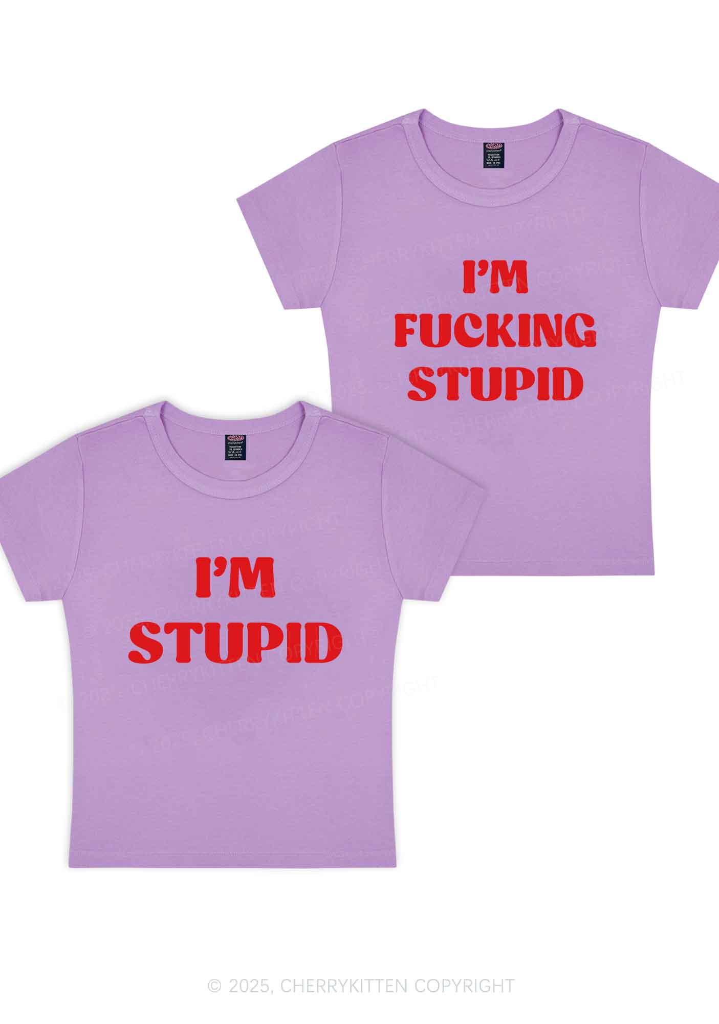 Im Fxxking Stupid Y2K Valentine's Day Baby Tee Cherrykitten