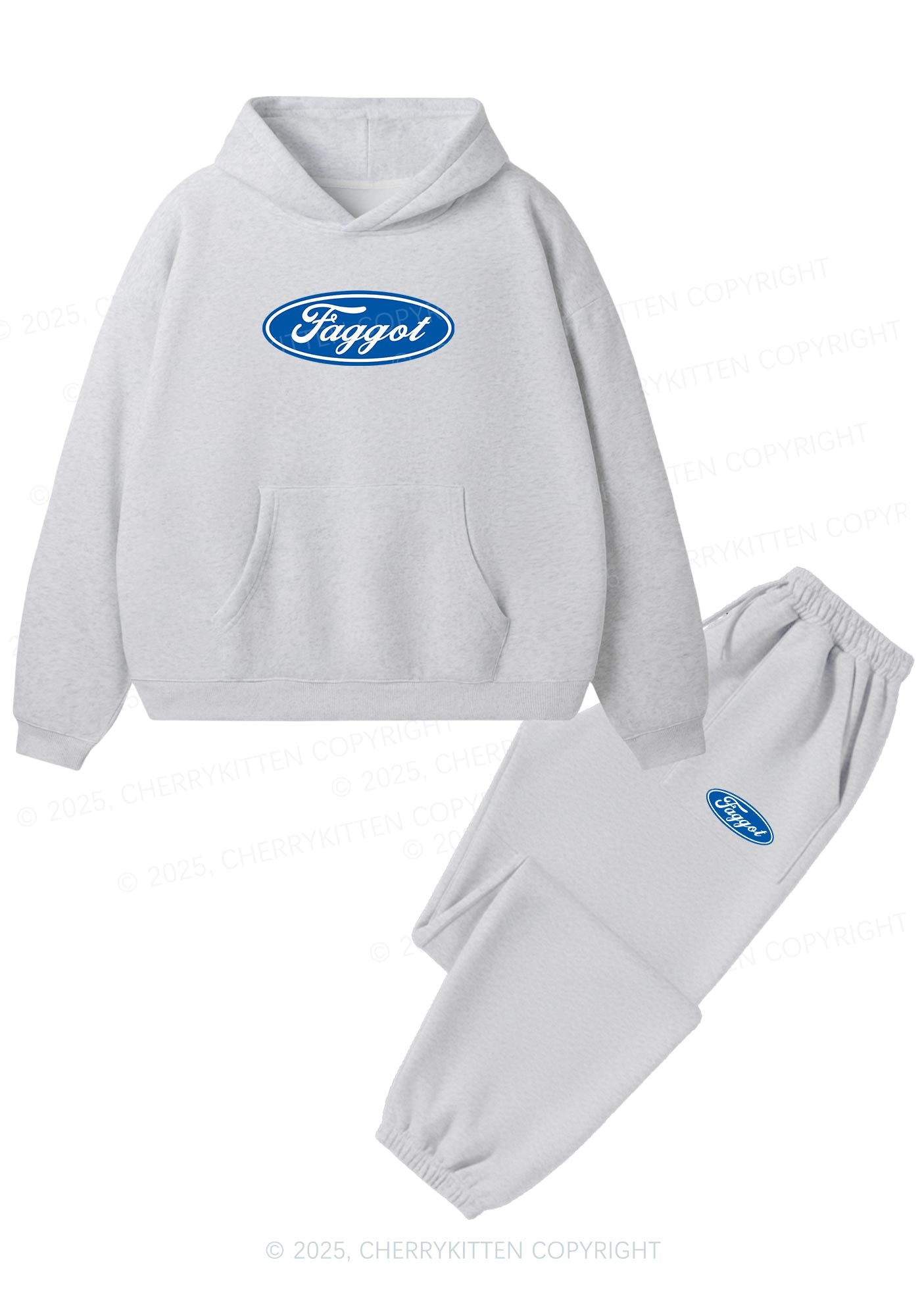 Faggot Pride Y2K Fleece Hoodie Set Cherrykitten