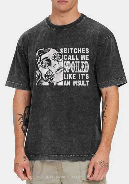Bxxches Call Me Spoiled Y2K Washed Tee Cherrykitten