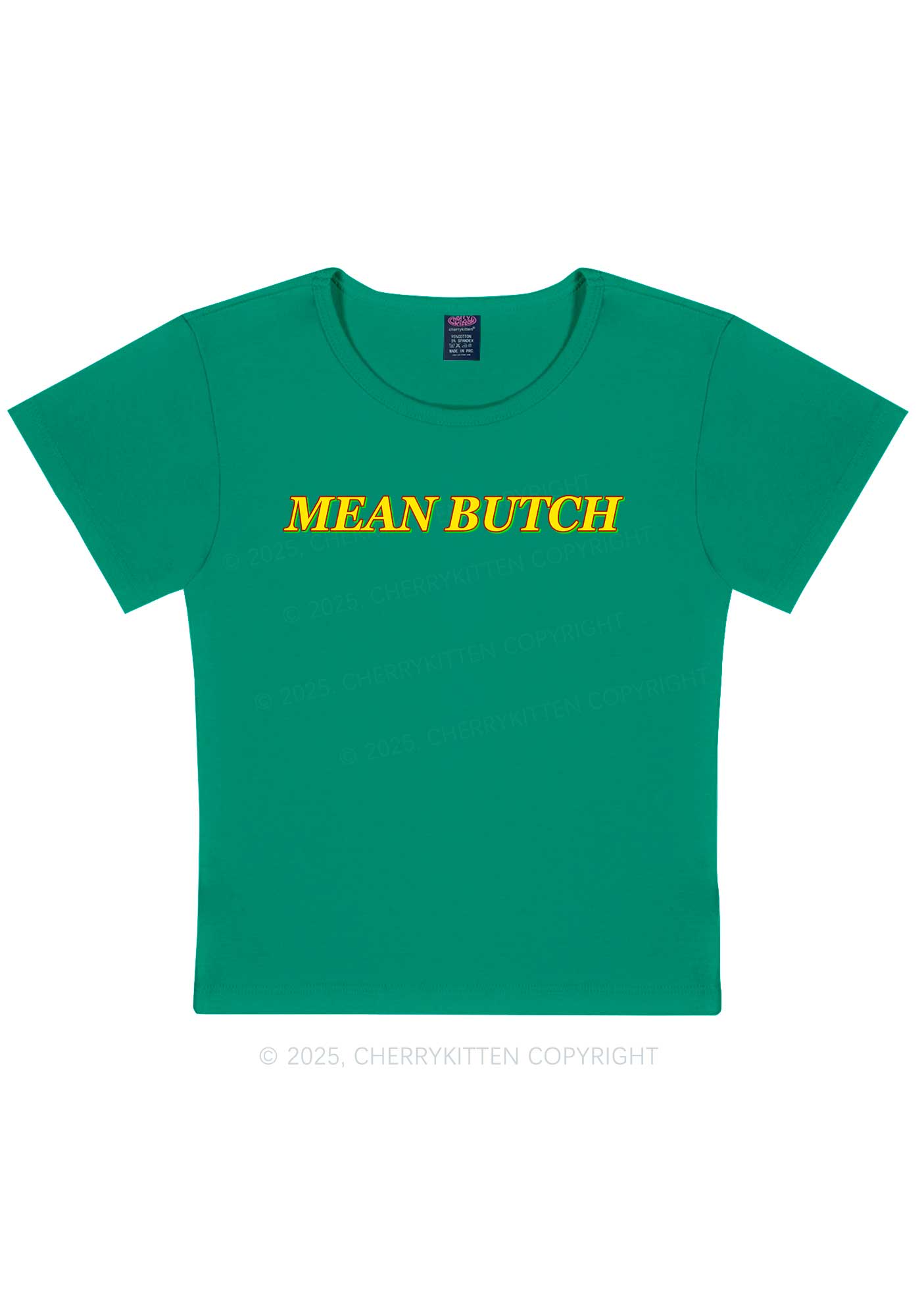 Mean Butch Pride Y2K Baby Tee Cherrykitten