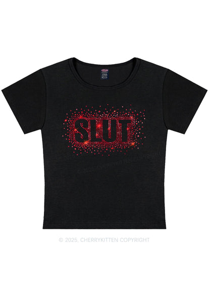 Rhinestone Special Slxt Y2K Baby Tee Cherrykitten
