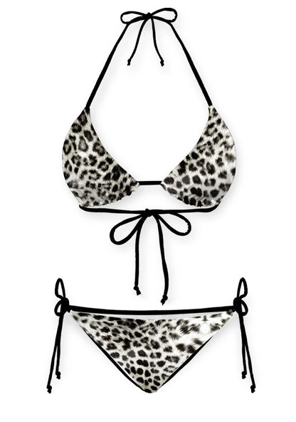 Snow Leopard Y2K Print Bikini Set Cherrykitten