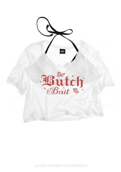 Butch Bait Pride Y2K Sheer Crop Tee Cherrykitten