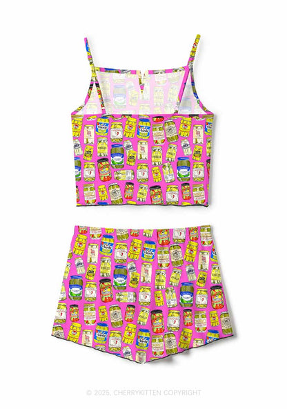 Christmas Pickle Y2K Print Cami Shorts Pajama Set Cherrykitten