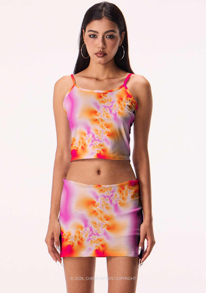 Lesbian Thermal Pride Y2K Print Mini Skirt Cherrykitten
