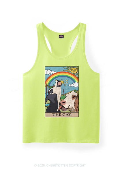 Gay Cow Play Pride Y2K Men Racerback Tank Top Cherrykitten