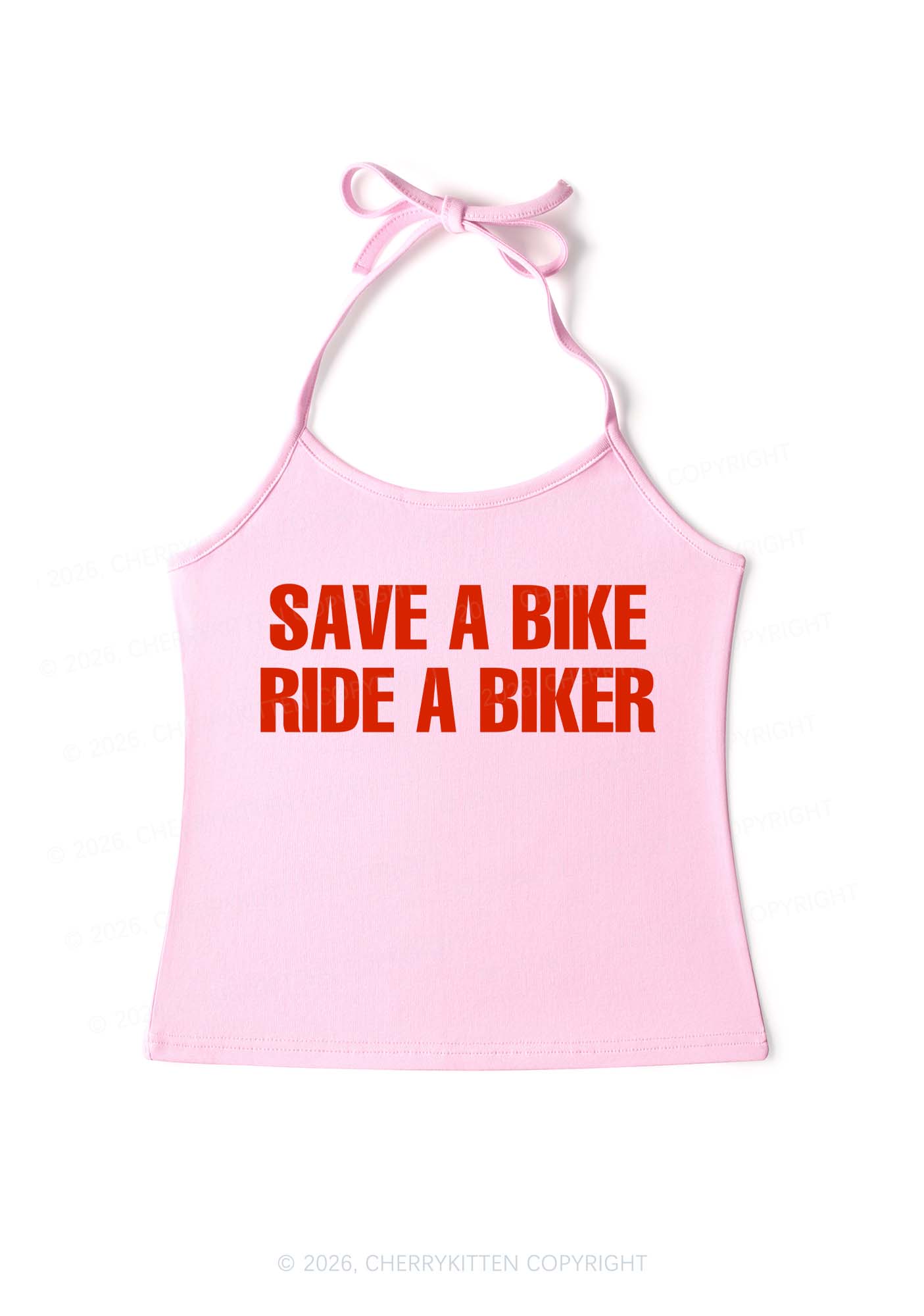 Save Bike Ride Biker Y2K Halter Neck Cami Cherrykitten