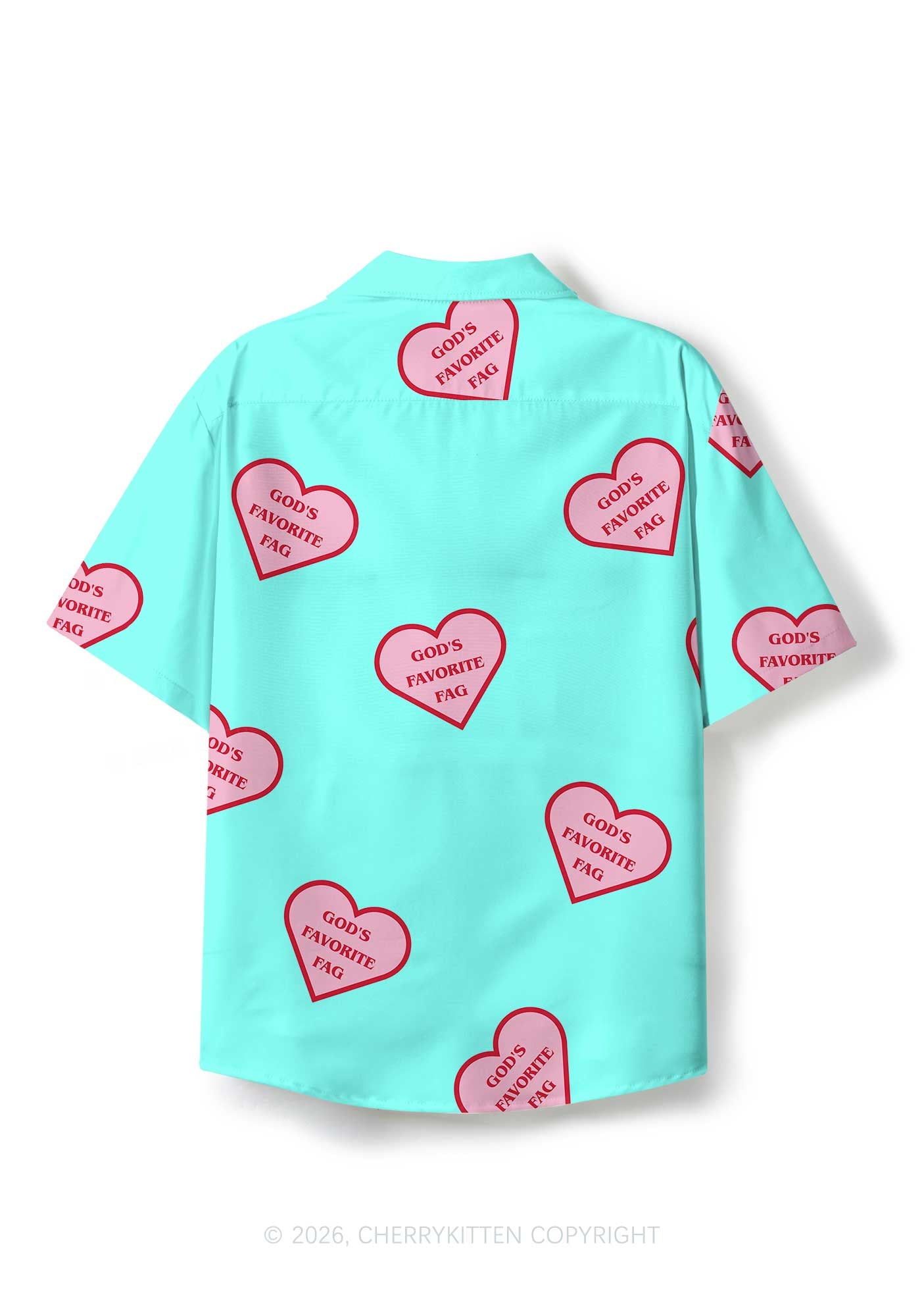 Gods Favorite Fag Heart Pride Y2K Print Hawaiian Shirt Cherrykitten