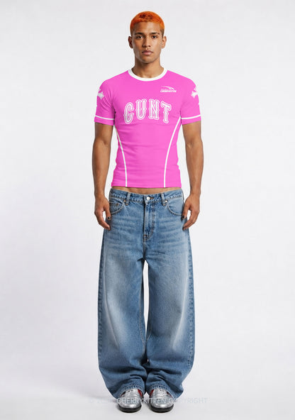 Pink Cxxt Y2K Football Jersey Shirts Cherrykitten