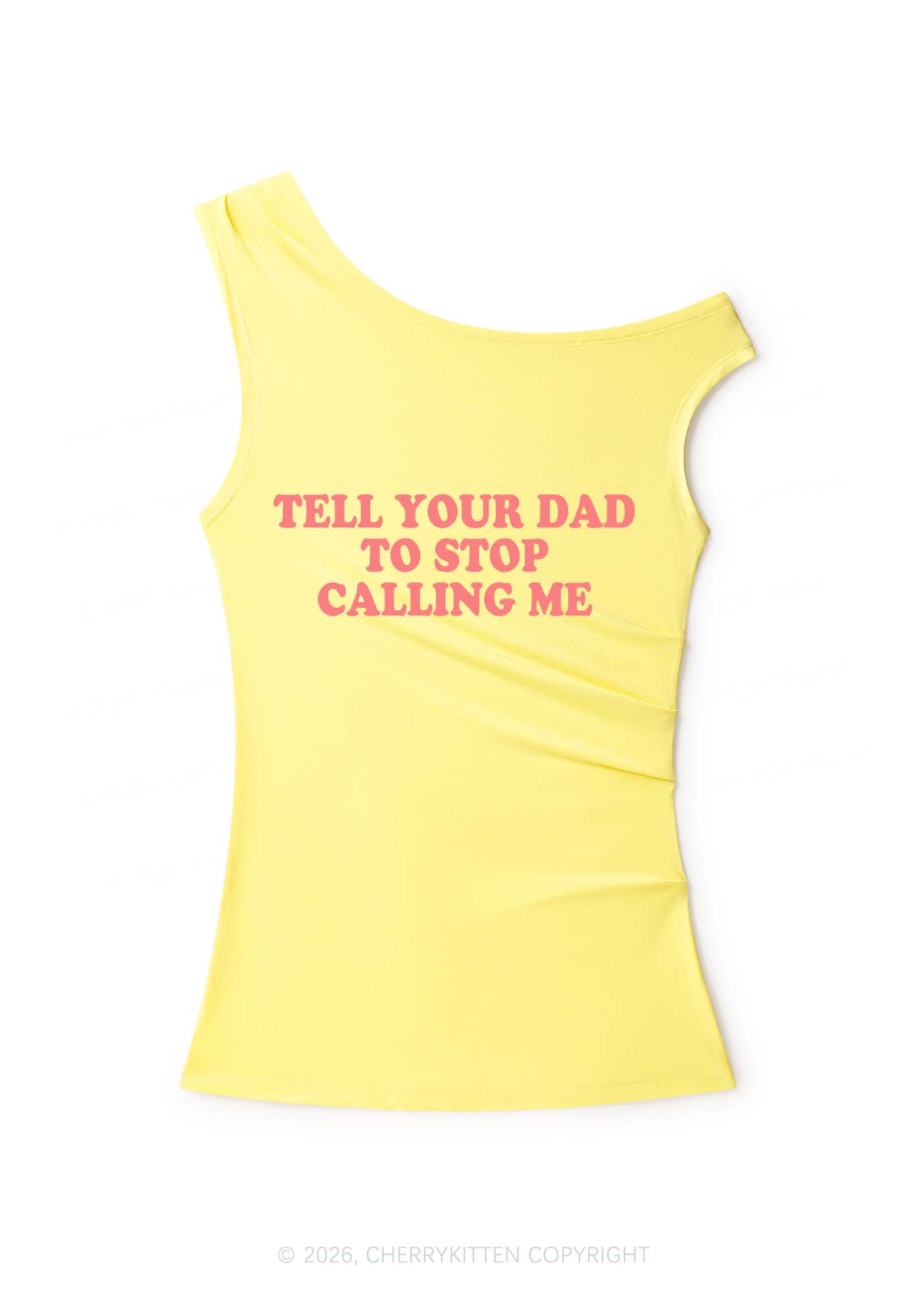Dad Stop Calling Me Y2K Off Shoulder Tank Top Cherrykitten