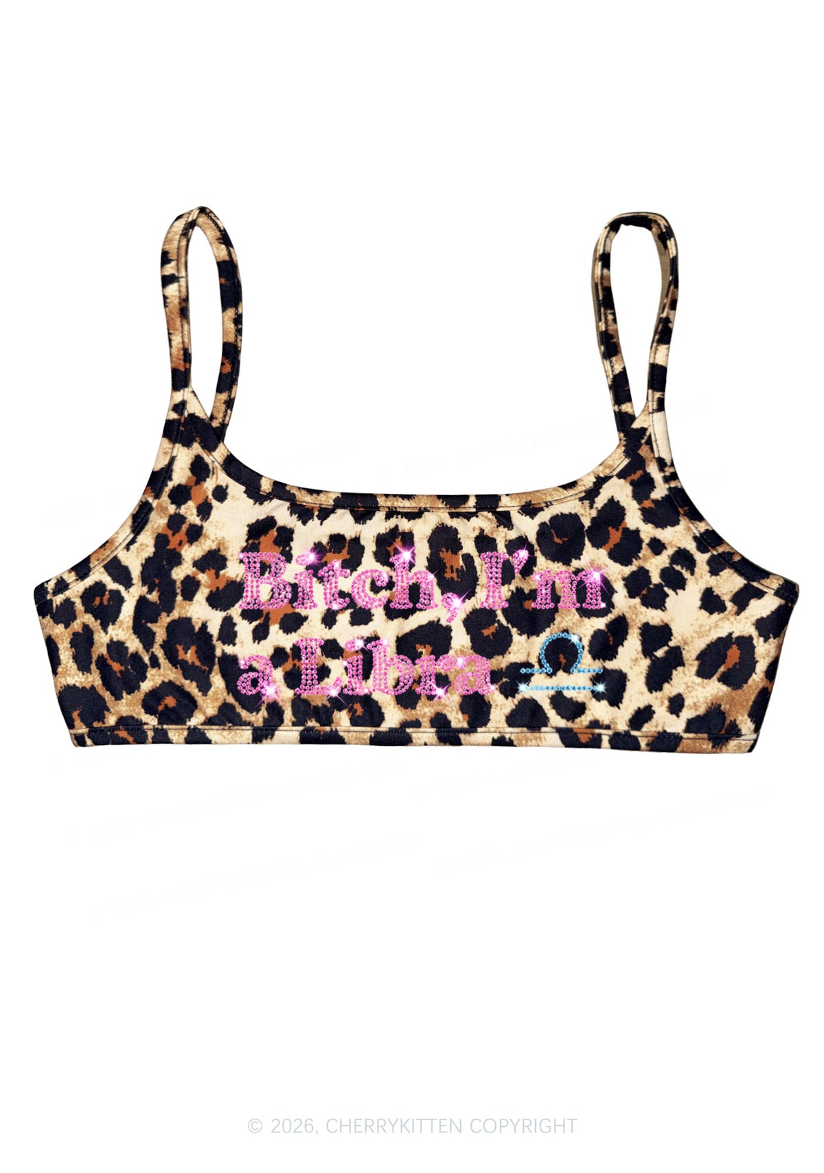 Rhinestone Bxxch Im A Libra Y2K Super Crop Cami Cherrykitten