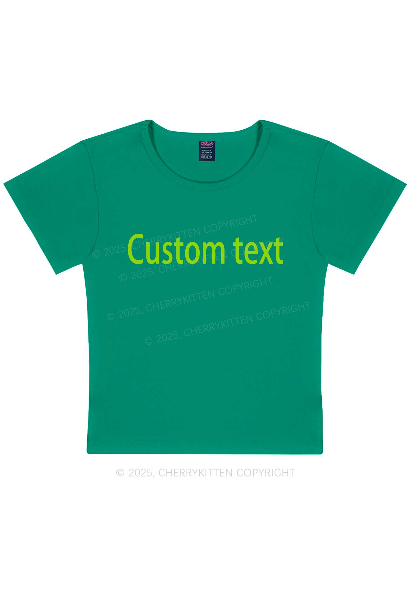 Custom Brat Text Y2K Baby Tee Cherrykitten