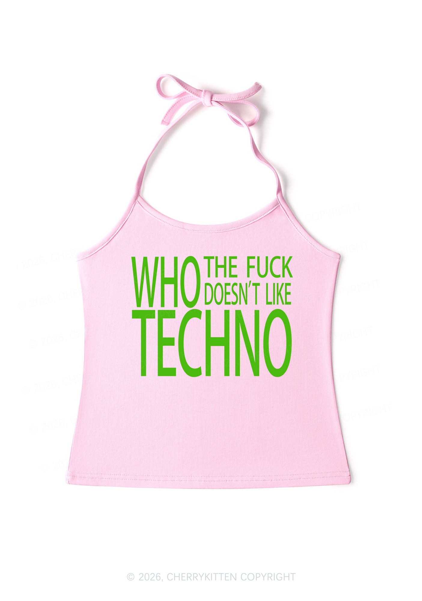 Who Doesnt Like Techno Y2K Halter Neck Cami Cherrykitten