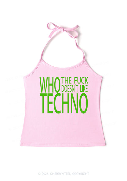 Who Doesnt Like Techno Y2K Halter Neck Cami Cherrykitten