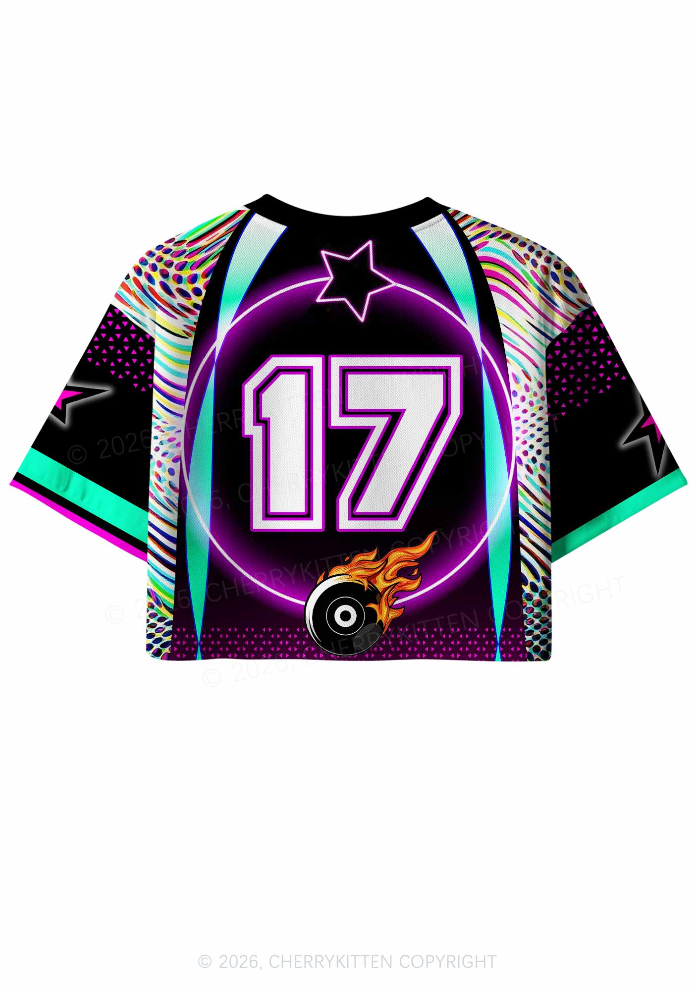 Dibs On The DJ Vinyl Record Y2K Crop Sport Jersey Shirts Cherrykitten