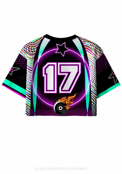 Dibs On The DJ Vinyl Record Y2K Crop Sport Jersey Shirts Cherrykitten