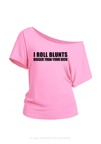 I Roll Blunts Y2K Off Shoulder Tee Cherrykitten