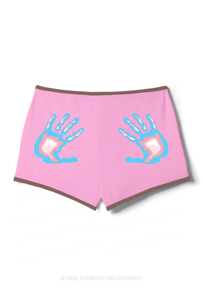 Trans Thermal Hands Pride Y2K Booty Shorts Cherrykitten