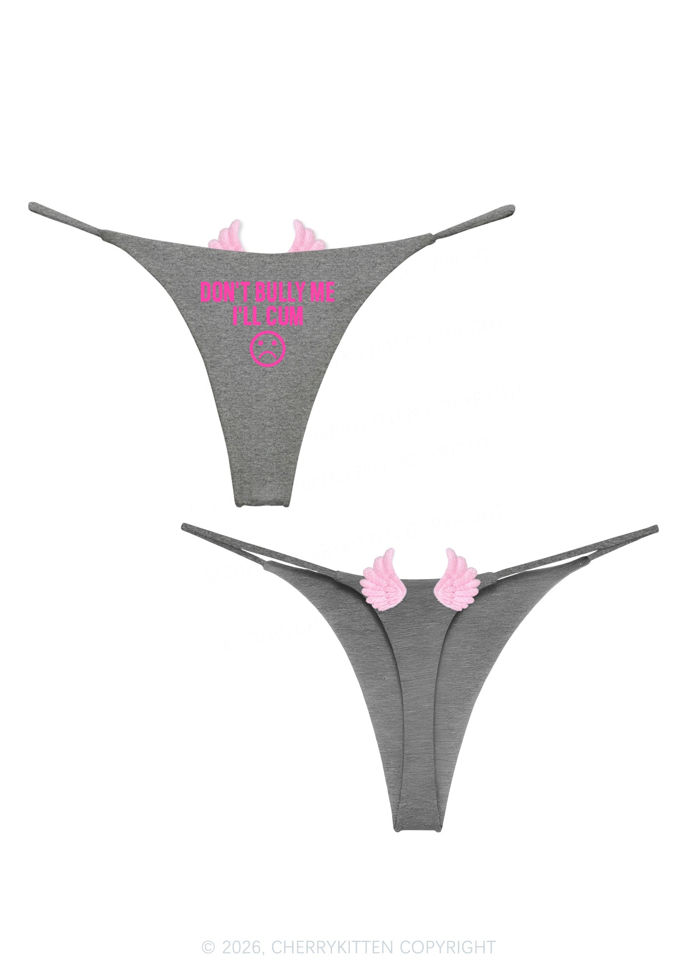 Dont Bully Me Y2K Goth Angel Wings Bikini String Thong Cherrykitten