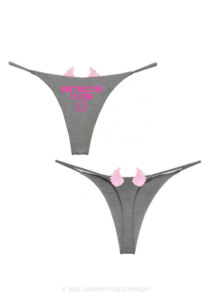 Dont Bully Me Y2K Goth Angel Wings Bikini String Thong Cherrykitten