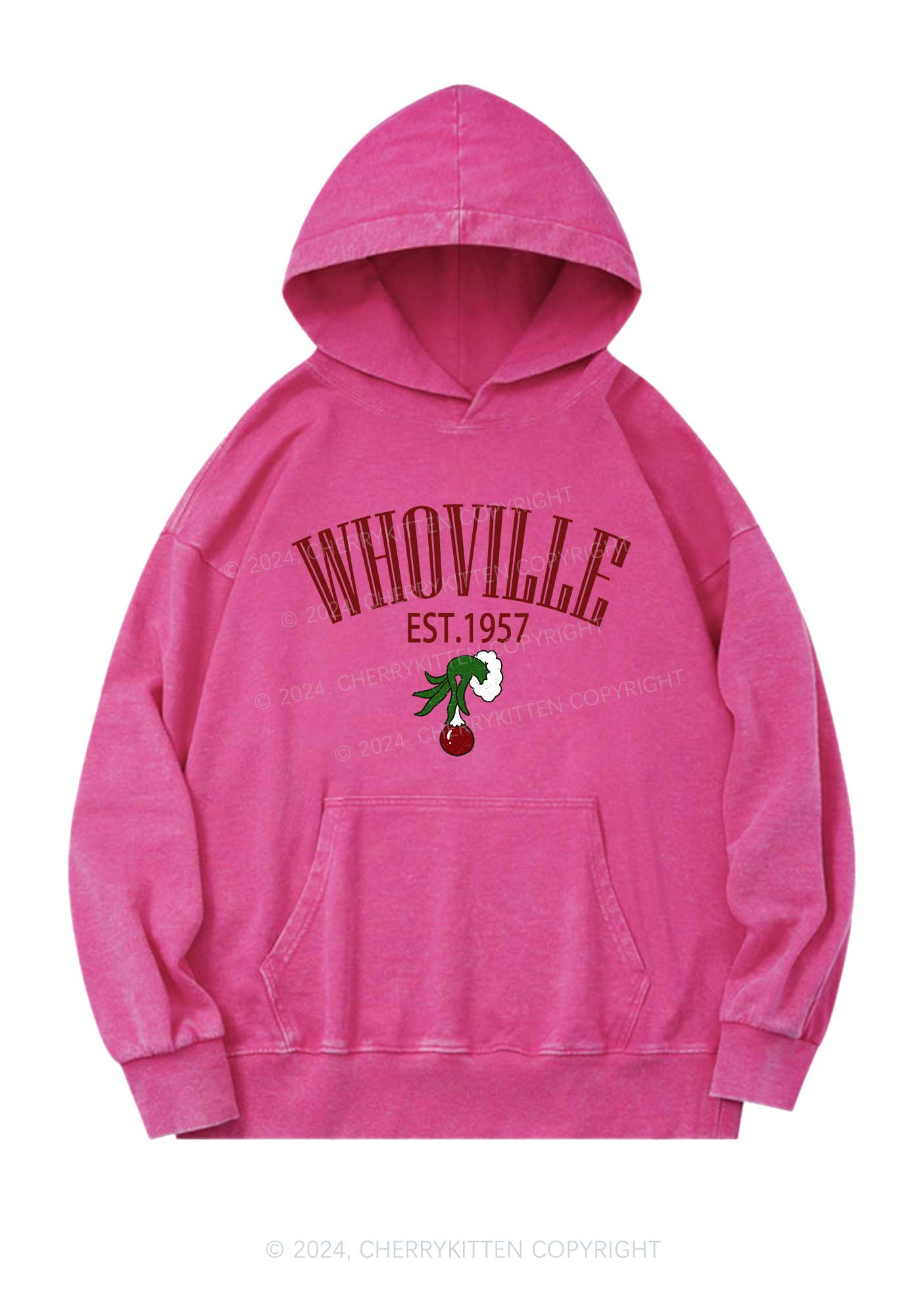 Christmas Whoville Y2K Washed Hoodie Cherrykitten