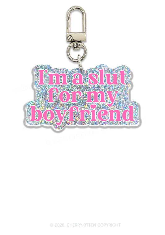 Slxt For My BF Valentine's Day 1pc Y2K Glitter Keychain Cherrykitten