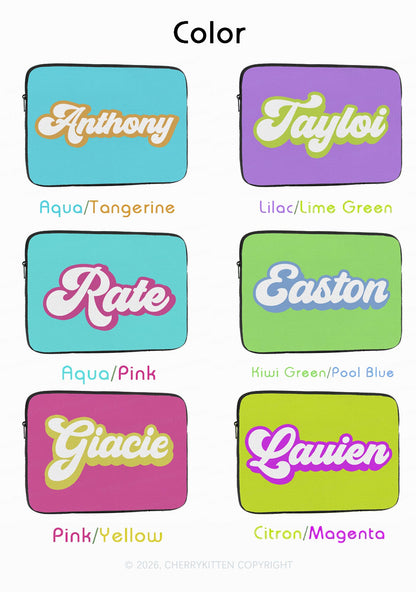 Personalized Name Y2K Laptop Sleeve Cherrykitten