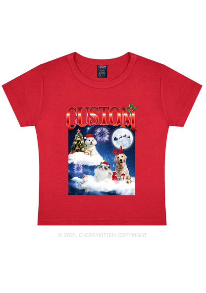 Custom Christmas Pet Y2K Baby Tee Cherrykitten