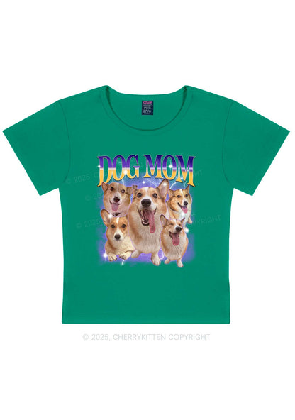 Custom Photo Dog Mom Y2K Baby Tee Cherrykitten